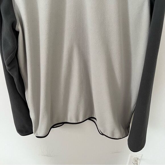 Eddie Bauer Grey Color Block Fleece Quarter Button Up Pullover Sweater‎ - Picture 4 of 5